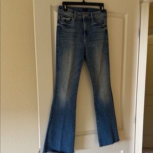MOTHER Blue Wide-Leg Flare Jeans